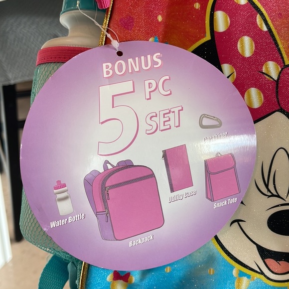 Brand NEW! Minnie Mouse back pack (book bag) 5 piece set. FINAL PRICE DROP!! - Picture 2 of 5